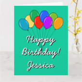 色の付いた誕生日付きの極大のカード カード (黄色い花)