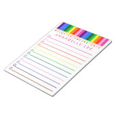 色の付いた鉛筆リストのパーソナライズ ノートパッド (アングル)