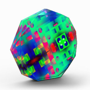 色の付いた長方形に穴が開き、中央に沈む フォトブロック
