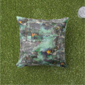 色の仮想岩、灰色からミントグリーンに勝つ アウトドアクッション (芝生)