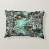 色の仮想岩、灰色からミントグリーンに勝つ アクセントクッション (裏面)