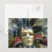 色の仮装マスク ポストカード (正面/裏面)