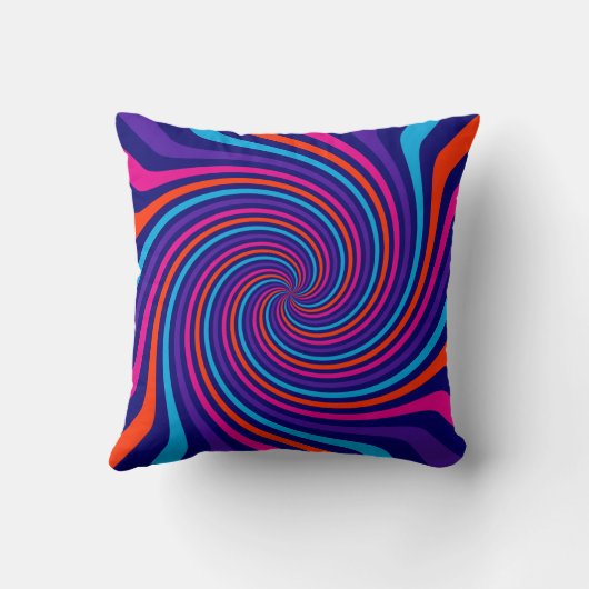 色の保渦巻きに穏やかなことわざ数々のを持つ クッション (裏面)