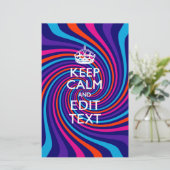 色の保渦巻きに穏やかなことわざ数々のを持つ 便箋 (スタンド正面)