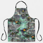 色の偽の岩は、ミントグリーンを支配して灰色 エプロン (正面)