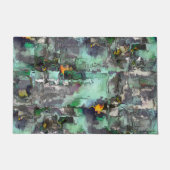 色の偽の岩は、ミントグリーンを支配して灰色 ドアマット (正面)