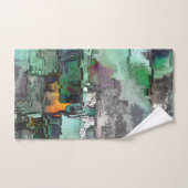 色の偽の岩は、ミントグリーンを支配して灰色 バスタオルセット (ハンドタオル)