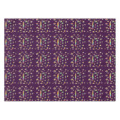 色の入った模様が混ざり合った紫色の喜び テーブルクロス (正面(横))