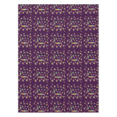 色の入った模様が混ざり合った紫色の喜び テーブルクロス (正面)