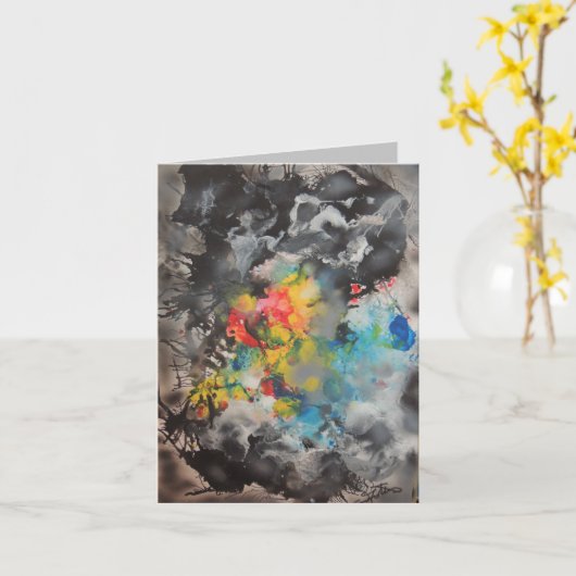 色の出現抽象芸術 カード (黄色い花)