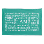 色の前向きな自己のイメージの毎日の断言 枕カバー (裏面)