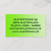 色の勾配だけ-ネオンの緑 名刺 (裏面)