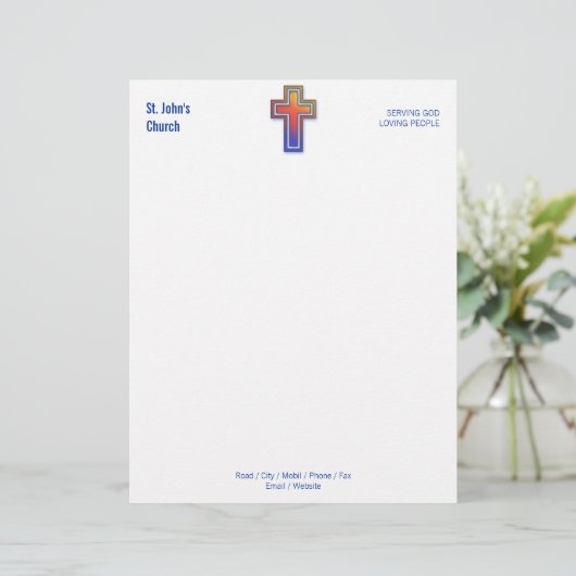 色の十字の記号|のキリスト教会 レターヘッド (スタンド正面)