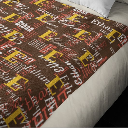 色の名前を作成Pattern allover brown フリースブランケット