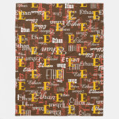 色の名前を作成Pattern allover brown フリースブランケット (正面)