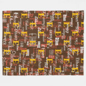 色の名前を作成Pattern allover brown フリースブランケット (正面(横))