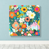色の咲く庭のアート鮮やか作品 キャンバスプリント (インサイチュ (ウッドフロア))