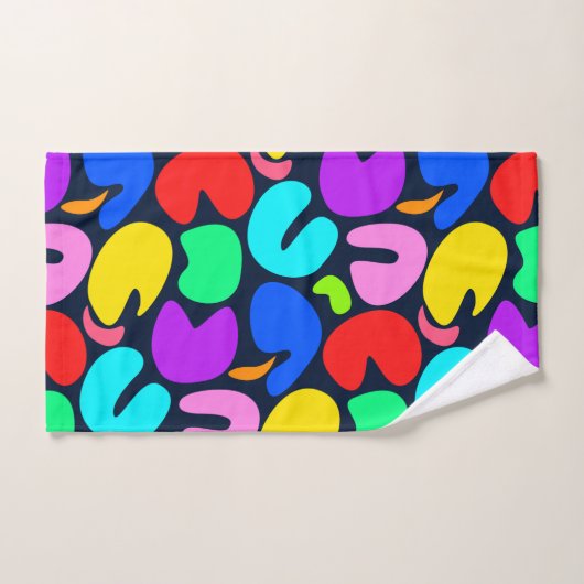 色の喜び（暗） バスタオルセット (ハンドタオル)