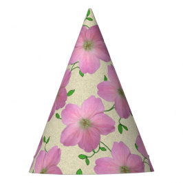 色の園遊会の甘いピンクの花 パーティーハット