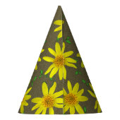 色の園遊会の黄色の花 パーティーハット (裏面)