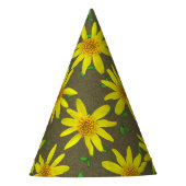 色の園遊会の黄色の花 パーティーハット (正面)