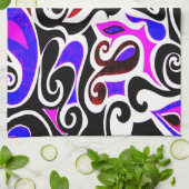 色の変え悪いレトロ旋回 キッチンタオル (折り畳み)