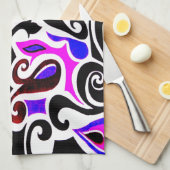 色の変え悪いレトロ旋回 キッチンタオル (四つ折り)