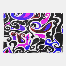 色の変え悪いレトロ旋回 キッチンタオル