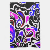 色の変え悪いレトロ旋回 キッチンタオル (縦)