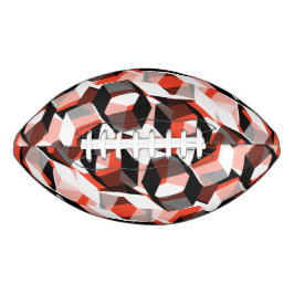 色の変わった部分を持つ多数の六角形、明るい赤 アメリカンフットボール