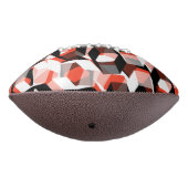 色の変わった部分を持つ多数の六角形、明るい赤 アメリカンフットボール (回転270)