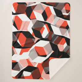色の変わった部分を持つ多数の六角形、明るい赤 シェルパブランケット