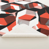 色の変わった部分を持つ多数の六角形、明るい赤 シェルパブランケット (3/4)