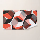 色の変わった部分を持つ多数の六角形、明るい赤 バスタオルセット (ハンドタオル)