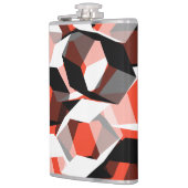 色の変わった部分を持つ多数の六角形、明るい赤 フラスク (左)