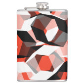 色の変わった部分を持つ多数の六角形、明るい赤 フラスク (正面)