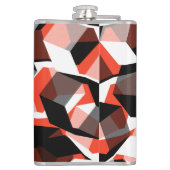 色の変わった部分を持つ多数の六角形、明るい赤 フラスク (裏面)