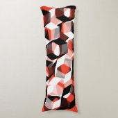 色の変わった部分を持つ多数の六角形、明るい赤 ボディピロー (正面縦)