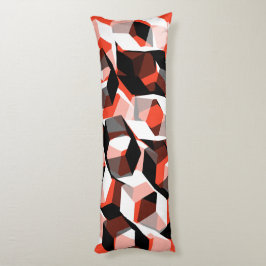 色の変わった部分を持つ多数の六角形、明るい赤 ボディピロー