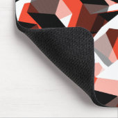 色の変わった部分を持つ多数の六角形、明るい赤 マウスパッド (コーナー)