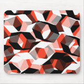 色の変わった部分を持つ多数の六角形、明るい赤 マウスパッド (正面)