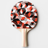 色の変わった部分を持つ多数の六角形、明るい赤 卓球ラケット (裏面)