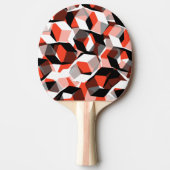 色の変わった部分を持つ多数の六角形、明るい赤 卓球ラケット (正面)