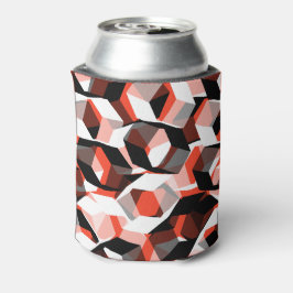 色の変わった部分を持つ多数の六角形、明るい赤 缶クーラー