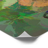 色の変化の蝶抽象芸術 ポスター (角)