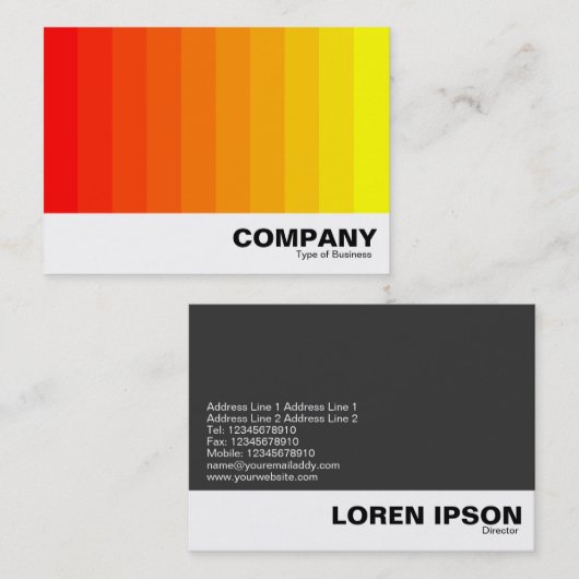 色の変化 – 赤から黄色 名刺 (正面/裏面)