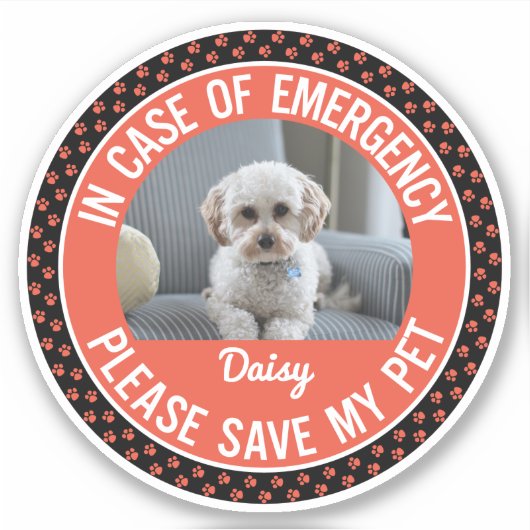 色の変更が可能なペットの安全警告 シール (正面)