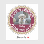 色の変更が可能なペットの安全警告 シール (シート)