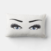 色の変更の目のまつげの顔のファッションは構成します ランバークッション (裏面)