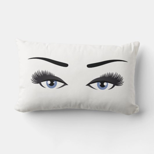 色の変更の目のまつげの顔のファッションは構成します ランバークッション (裏面)